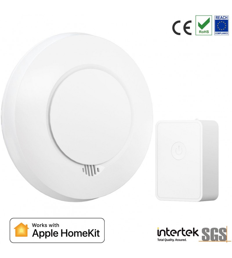 Meross KIT Rilevatore Fumo Smart RF + Hub Wi-Fi [EN 14604] - Apple HomeKit