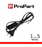 Cavetto con interruttore 1.5m spina10A 2poli nero polybag