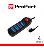 Multipresa 4pos bipasso spina16A +interr. nera
