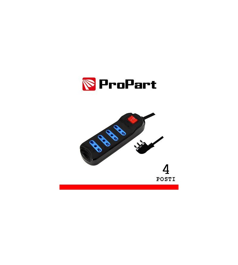Multipresa 4pos bipasso spina16A +interr. nera