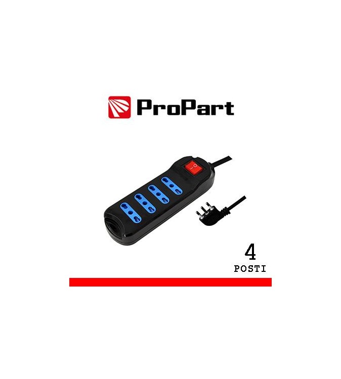Multipresa 4pos bipasso spina16A +interr. nera