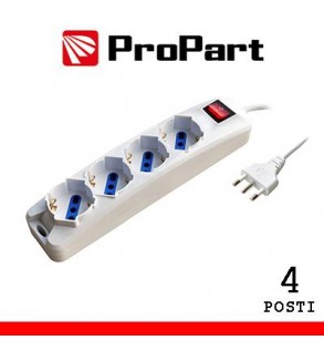 Multipresa 4pos bipasso/schuko spina16A +interr.
