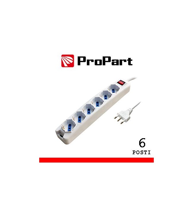 Multipresa 6pos bipasso/schuko spina16A +interr.