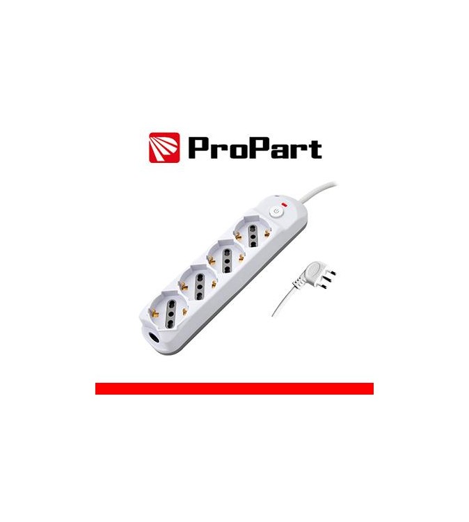 Multipresa 4pos bipasso/schuko + interrutt nuovo modello spina 16A