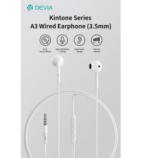 Auricolari Devia Smart A3 con Mic e Controllo 1.2 mt Bianco