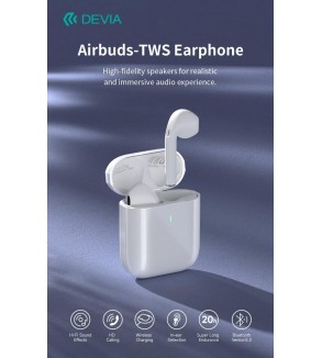 Auricolari Airbuds TWS EM053 Carica Wireless BT 5.3 Bianchi