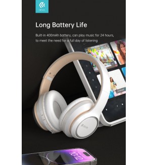 Cuffia wireless EM039 bluetooth V. 5.2 ricaricabile Bianca