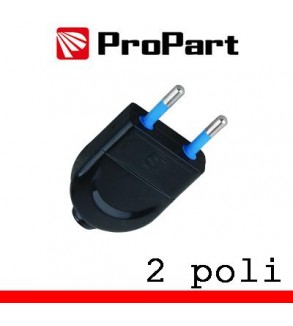 Spina 10A 2 poli nera polybag
