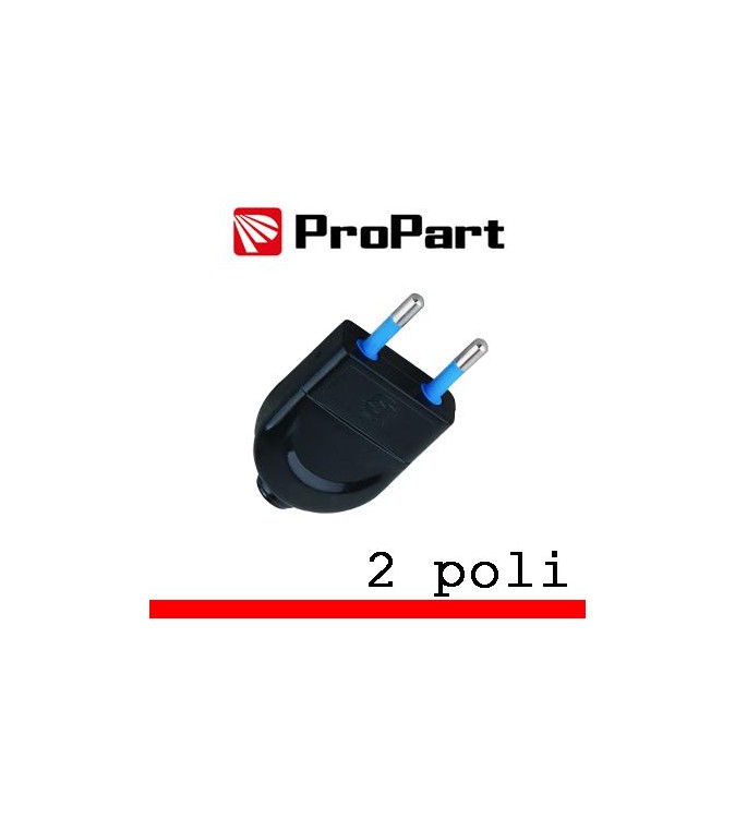 Spina 10A 2 poli nera polybag