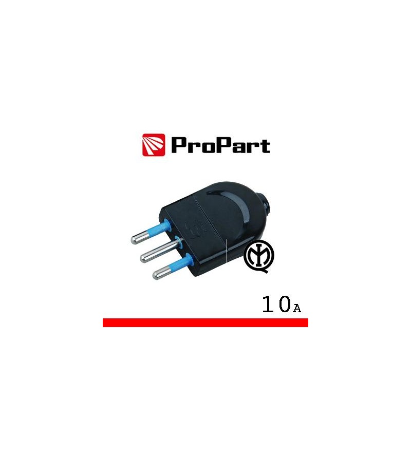 Spina 10A 2P+T nera polybag