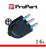 Spina 16A 2P+T nera polybag