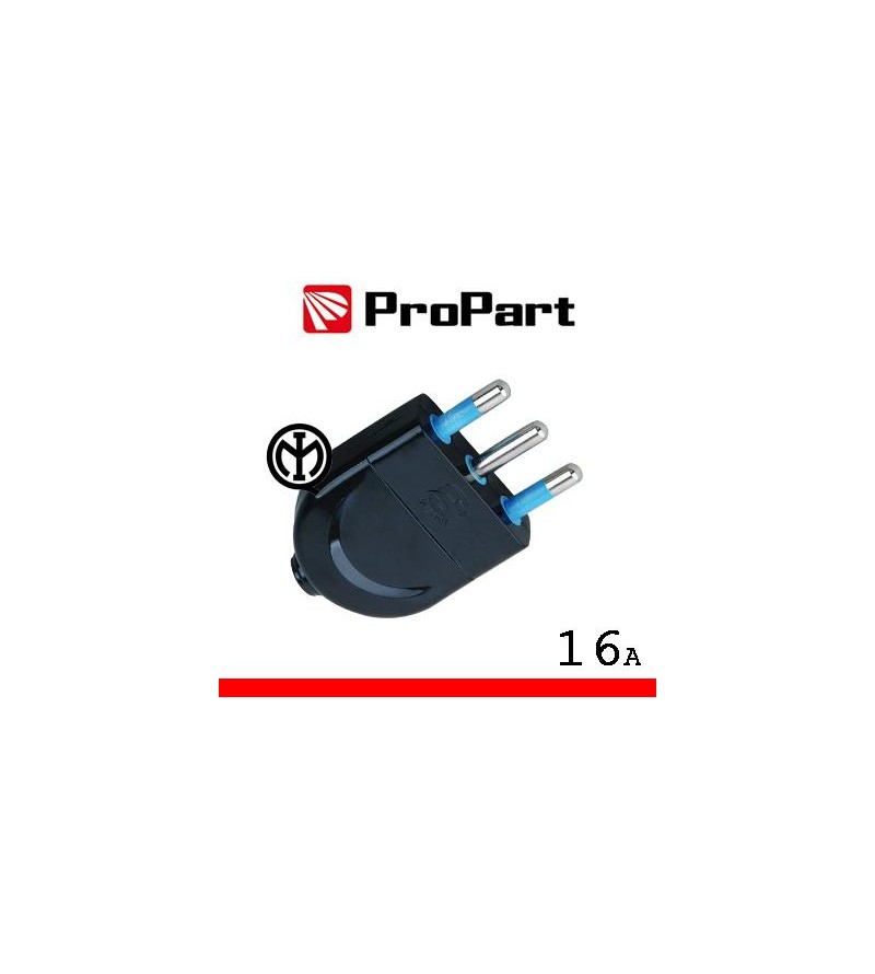 Spina 16A 2P+T nera polybag