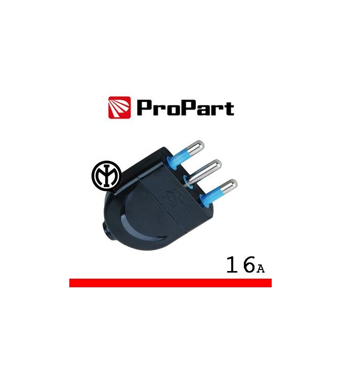 Spina 16A 2P+T nera polybag