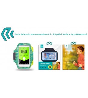 Fascia da braccio porta smartphone 4.7 - 6.5 pollici Verde