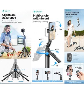 Selfie-Stick con tracciamento del viso Al + supporto per streaming + Telecomando