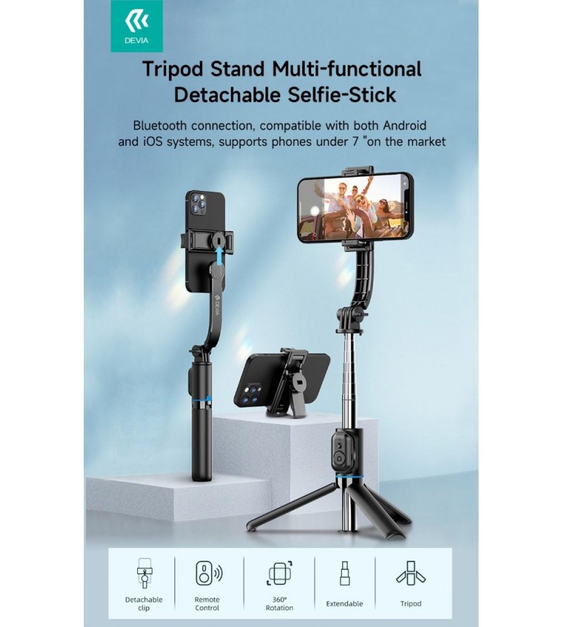 Supporto treppiede e selfie-stick multifunzionale staccabile