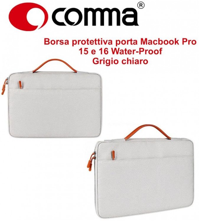 Borsa protettiva Macbook Pro 15.4 e 16 Water-Proof Grigia