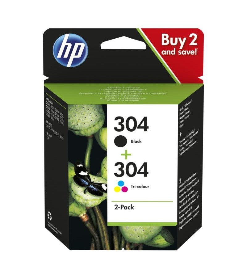 CARTUCCE ORIGINALE HP 304 INK CARTRIDGE COMBO 2-PACK
