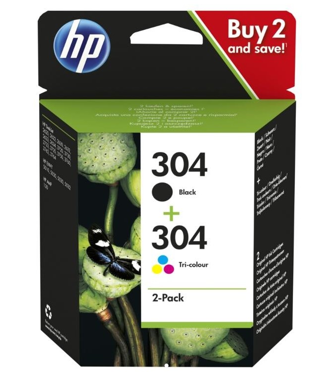 CARTUCCE ORIGINALE HP 304 INK CARTRIDGE COMBO 2-PACK