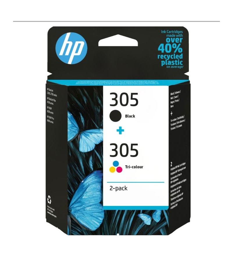 CARTUCCE ORIGINALE HP 305 2-PACK TRI-COLOR/BLACK