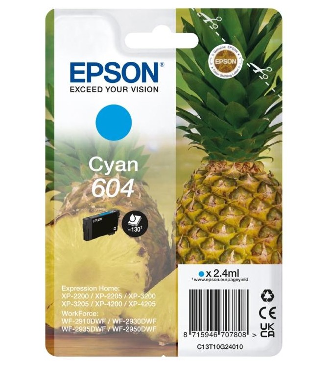 CARTUCCE ORIGINALE EPSON INK ANANAS CYAN 604