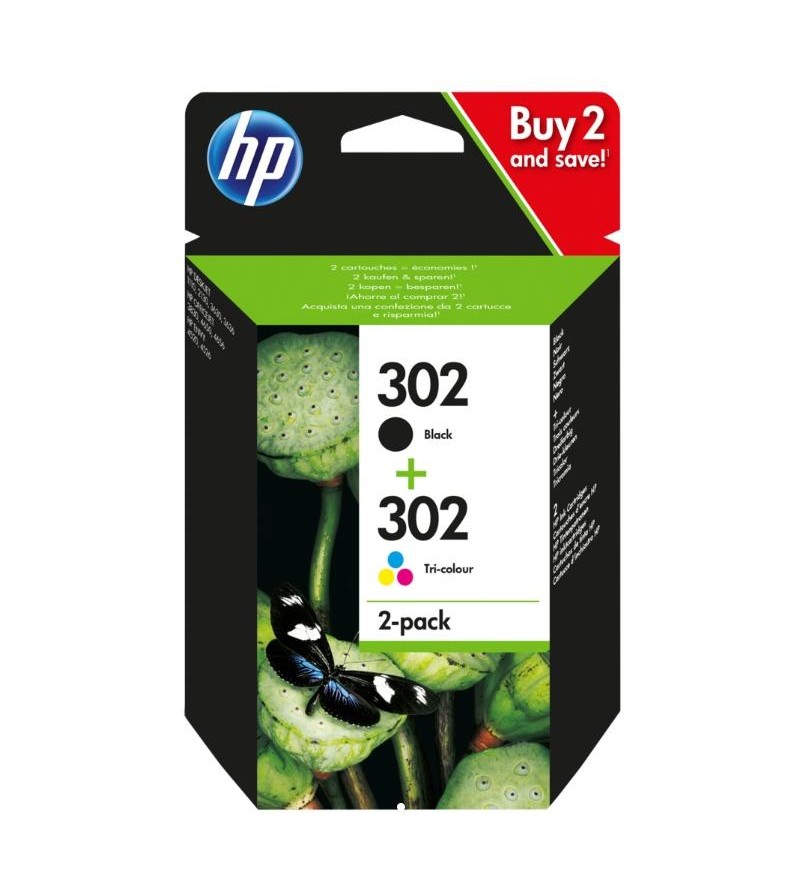 CARTUCCE ORIGINALE HP MULTIPACK 302 NERO E COLORE