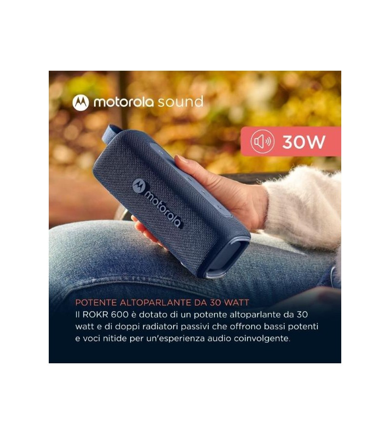 Altoparlante 30W wireless bluetooth Motorola ROKR 600 Blu