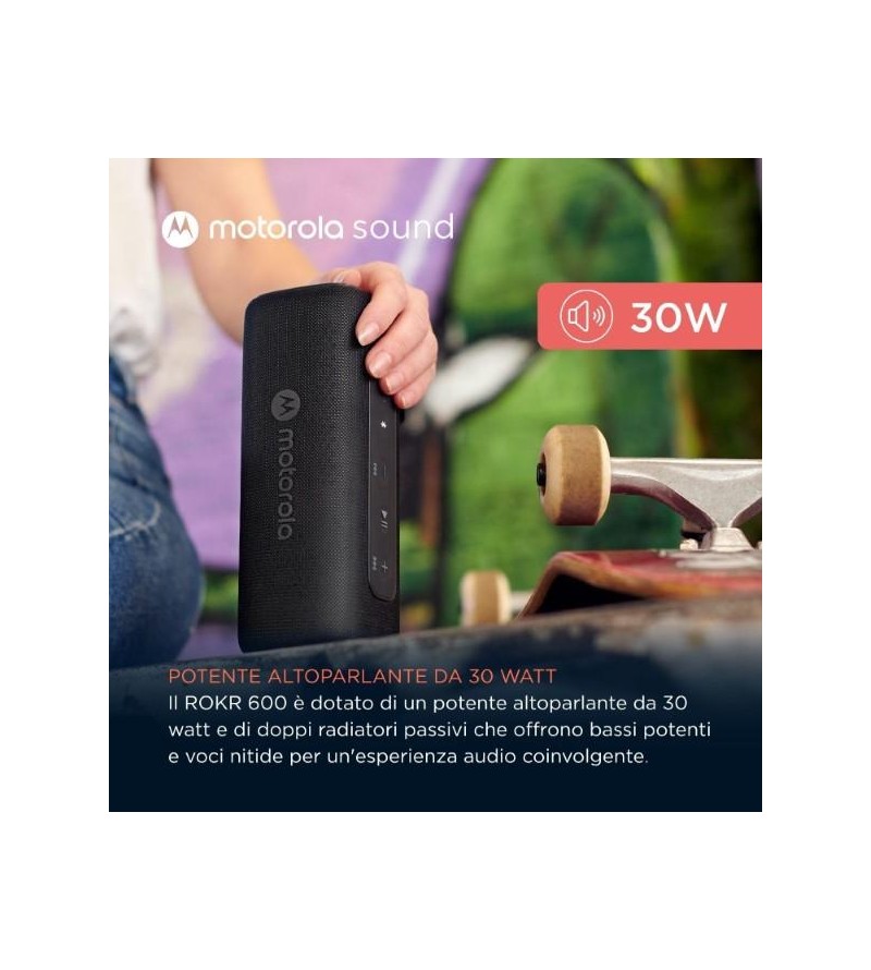 Altoparlante 30W wireless bluetooth Motorola ROKR 600 nero