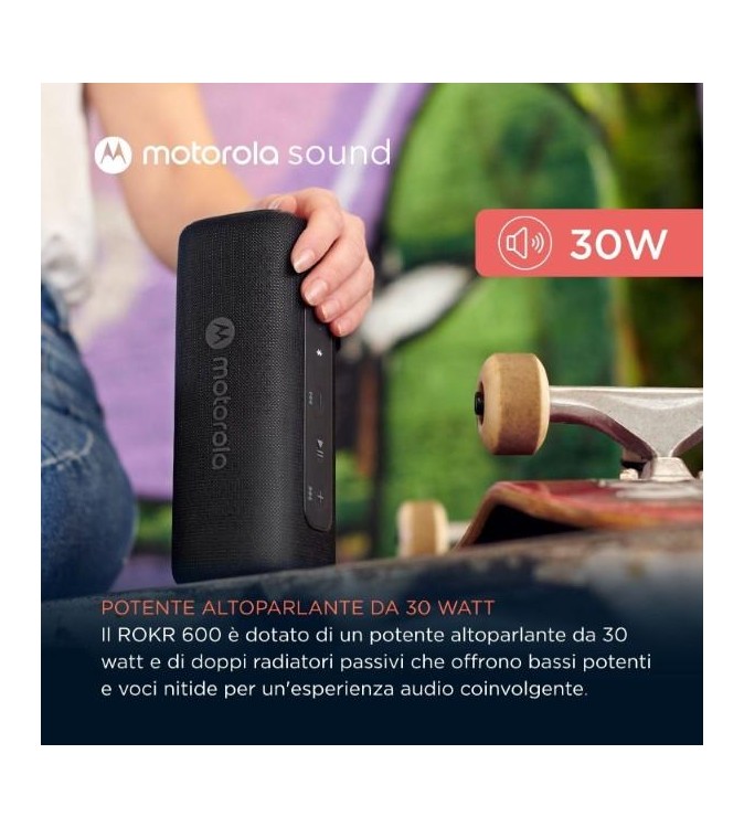 Altoparlante 30W wireless bluetooth Motorola ROKR 600 nero