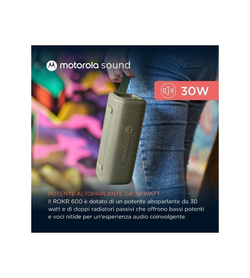 Altoparlante 30W wireless bluetooth Motorola ROKR 600 Verde