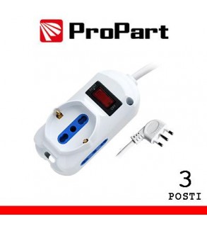 Multipresa 3pos bipasso + bipasso/schuko spina10A + inter.