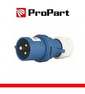 Spina Mobile Diritta Indust. CEE 16A-6h 2P+T 220-250V IP44