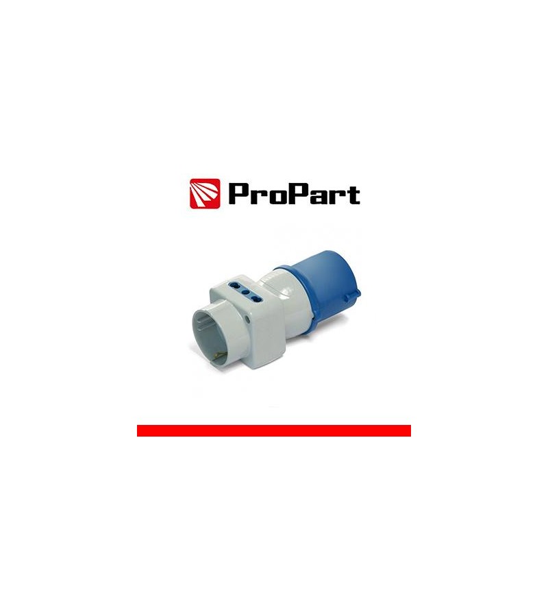 Adattatore triplo Spina ind.16A 2P+T 220-250V-Schuk/Bip IP44