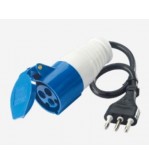 Spina mobile con cavo + Presa Indust.16A 2P+T 220-250V IP44