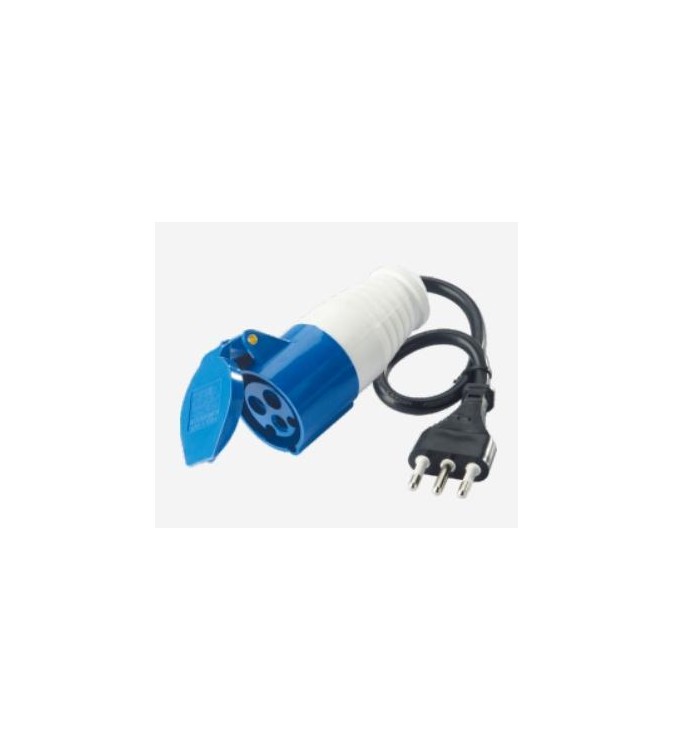 Spina mobile con cavo + Presa Indust.16A 2P+T 220-250V IP44