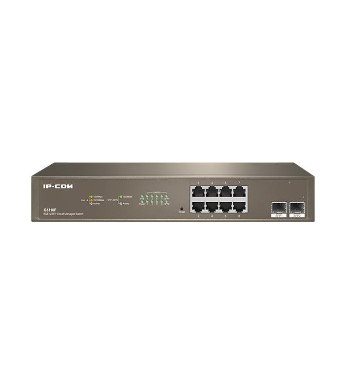 IP-COM Switch Gigabit cloud managed L2 - 10 porte (8 GE + 2 SFP), ProFi | G3310F