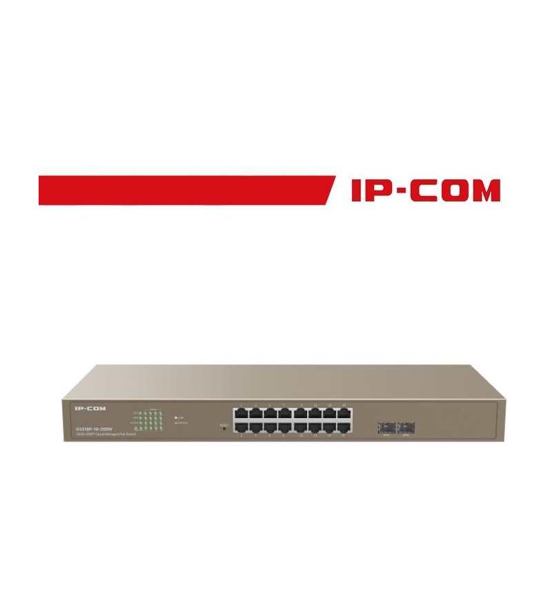 IP-COM Switch Gigab PoE cloud manag L2-18port(16GE PoE+2SFP)Pro | G3318P-16-250W