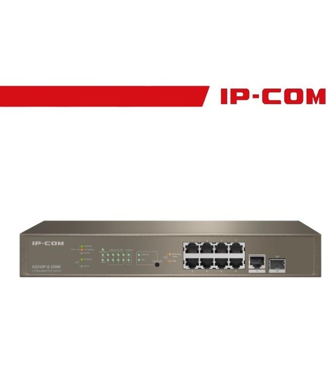IP-COM Switch Gigab PoE cloud managL3-10por(8GE PoE+1GE+1SFP)Pro | G5310P-8-150W