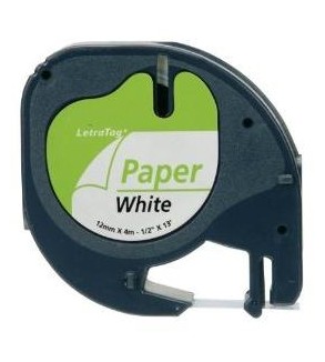 BK-White 12mmX4m for DYMO-Letratag 2000,LT100H,QX50S0721520