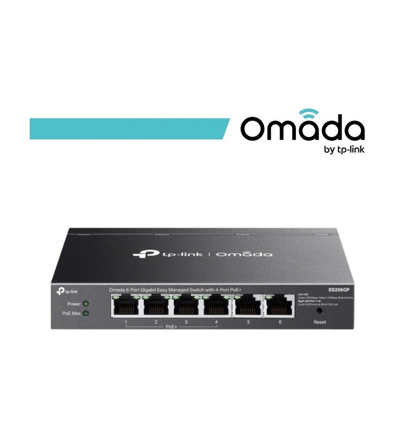 Omada 6-Port Gigabit Easy Managed Switch with 4-Port PoE+