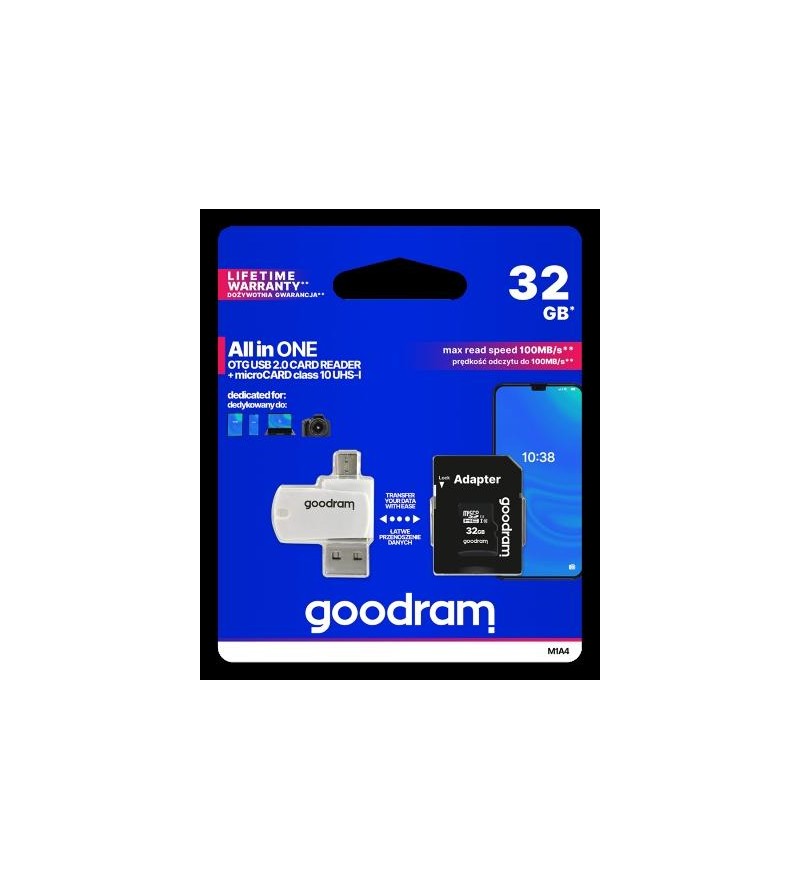 GoodRAM microSD 32GB class 10 + adpter + card reader - blister - M1A4-0320R12