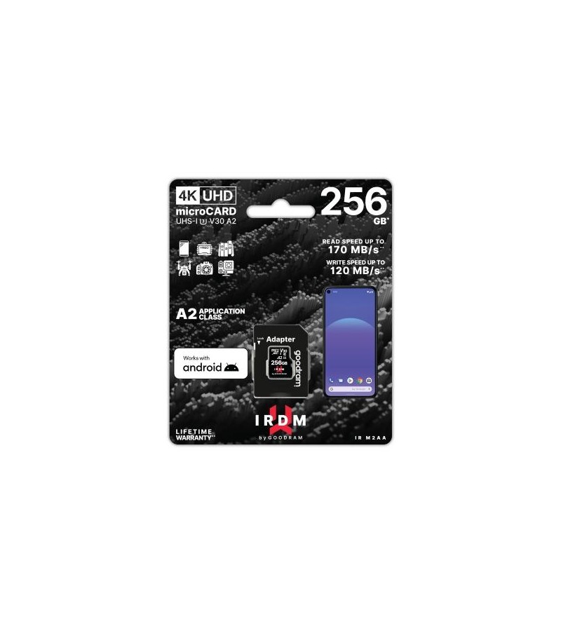 GoodRAM microSD IRDM 256GB UHS I U3 A2 + adapter - IR-M2AA-2560R12