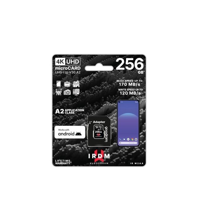 GoodRAM microSD IRDM 256GB UHS I U3 A2 + adapter - IR-M2AA-2560R12