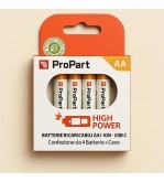 Batterie AA Ricaricabili USB‑C 1.5V 1750mAh – Confezione da 4