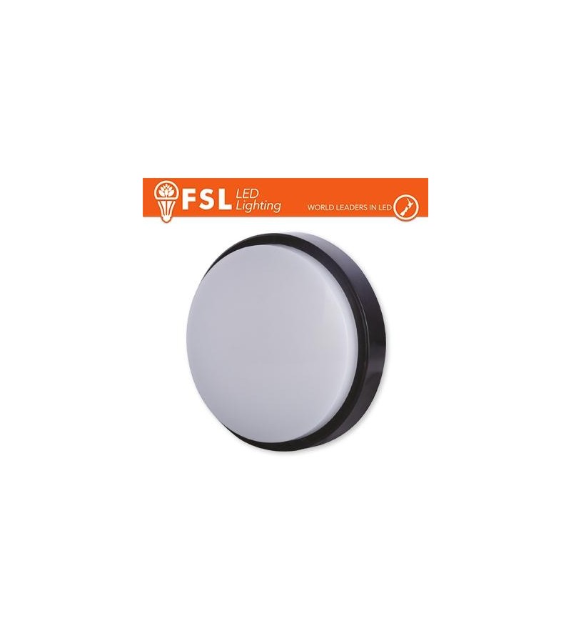 Plafoniera LED ROTONDA NERA 15W 3000K Ø180*55 IP54 