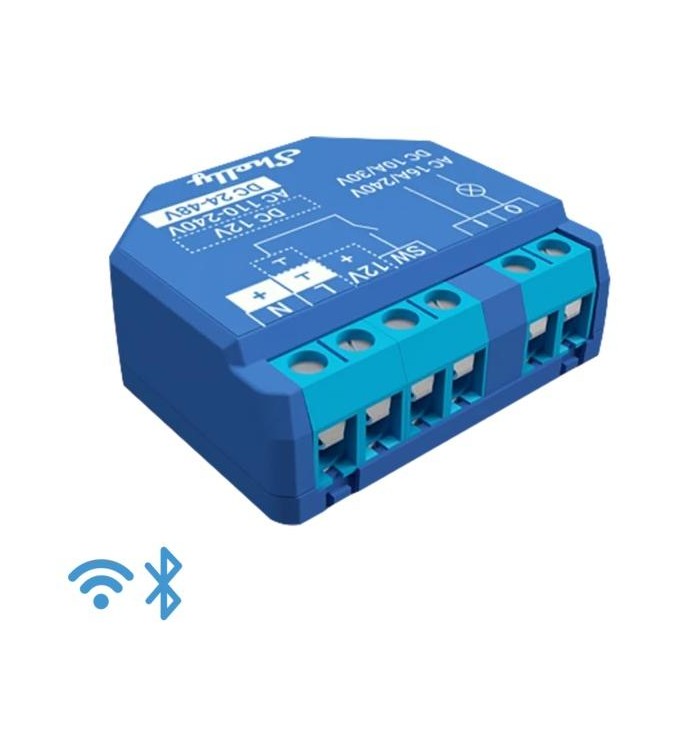 Shelly Plus 1 - Smart Relay contatto pulito 16A AC/DC WiFi/BT