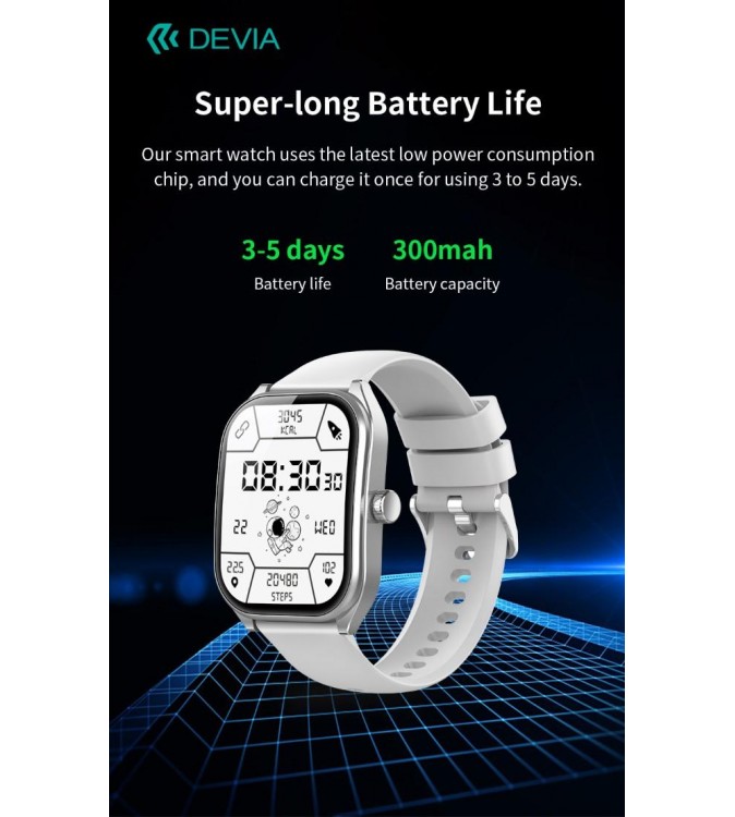 DEVIA Smart Watch WT4 IP67 modello JX627J Silver