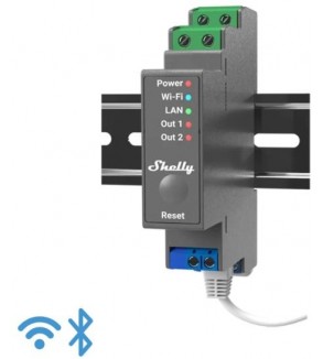 Shelly Pro 2 - IP Smart Relay contatto pulito DIN 2ch. LAN/WiFi/BT