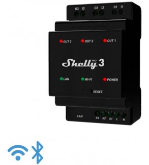 Shelly Pro 3 - IP Smart Relay contatto pulito DIN 3ch. LAN/WiFi/BT