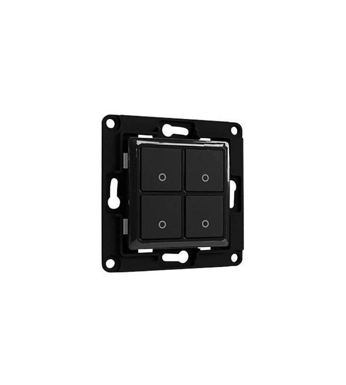 Shelly Wall Switch 4 - Pulsanti filari da parete 4 tasti nero con supp relay